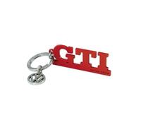 BRISA VW Collection - Volkswagen Portachiavi keyring vintage in metallo unisex, per chiavi/zaino/borsa/astuccio, design GTI (Lettere/Rosso)