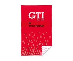 BRISA VW Collection - GTI Telo Mare | Volkswagen Asciugamano da Spiaggia e Sauna, morbido e soffice tessuto jacquard, 100% cotone, 160 x 90 cm, vacanze, Rosso
