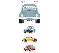 BRISA VW Collection - Magneti per frigorifero-ufficio-lavagna Volkswagen con motivi Maggiolino/Beetle (Set da 3/Final/Colorato)