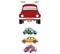 BRISA VW Collection - Magneti per frigorifero-ufficio-lavagna Volkswagen con motivi Maggiolino/Beetle (Set da 3/Veicoli speciali/Colorato)