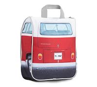 BRISA VW Collection - T1 Bus Pulmino Beauty Case da Viaggio Appendibile | Volkswagen Organizer da Bagno con Gancio, Idrorepellente, trousse per cosmetici, Rosso