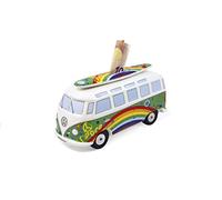 BRISA VW Collection - T1 Bus Pulmino Salvadanaio | Volkswagen Contenitore per Risparmi, Riutilizzabile, in ceramica, regalo per appassionati, decorazione retrò, Verde