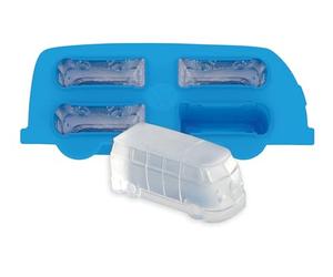 BRISA VW Collection - T1 Bus Pulmino Stampo Silicone per Ghiaccio e Dolci | Volkswagen Formine per Ghiaccio e Dolci, Set da 4, Adatte al Forno, per Feste Estive, Azzurro