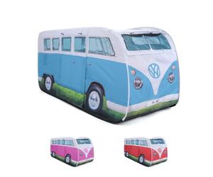 BRISA VW Collection - T1 Bus Pulmino Tenda Gioco Pop-Up per Bambini | Volkswagen Casetta Gioco Pieghevole, Impermeabile, pali robusti in fibra di vetro e borsa per il trasporto, Blu