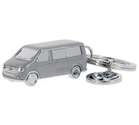 BRISA VW Collection - Volkswagen Portachiavi vintage in metallo smaltato, per chiavi/zaino/borsa, Bus T5/T6 design (Bus classico/Grigio)