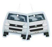BRISA VW Collection - T5 T6 Bus Pulmino Profumatore Auto Set da 2 | Volkswagen Deodorante Auto da Appendere, fragranza a lunga durata per campeggio, casa, Frontale Bus, New Car/Grigio Argento
