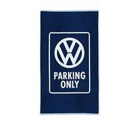 BRISA VW Collection - Telo Mare | Volkswagen Asciugamano da Spiaggia e Sauna, morbido e soffice tessuto jacquard, 100% cotone, 160 x 90 cm, Parking Only/Blu