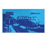 BRISA VW Collection - Volkswagen Asciugamano per spiaggia, bagno, sauna e telo mare nel design del Camper T1 Bus (Highway/Blu)