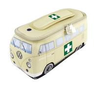 BRISA VW Collection - Volkswagen Beauty-case da viaggio in Neoprene, porta oggetti con manico, Campervan Bus T1 design (Ambulance/Beige) (Piccolo (23 x 11 x 8 cm))