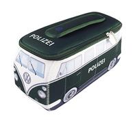 BRISA VW Collection - Volkswagen Beauty-case da viaggio in Neoprene, porta oggetti con manico, Campervan Bus T1 design (Polizia/Verde) (Piccolo 23 x 11 x 8 cm)