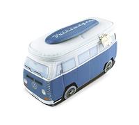 BRISA VW Collection - Volkswagen beauty-case da viaggio in Neoprene trousse trucchi, porta oggetti con manico, Camper T2 Bus design (Blu/Piccolo)