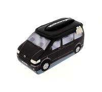 BRISA VW Collection - Volkswagen beauty-case da viaggio in Neoprene trousse trucchi, porta oggetti con manico, Campervan T5 Bus design (Nero/Grande)