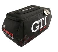BRISA VW Collection - Volkswagen beauty-case da viaggio in Neoprene trousse trucchi, porta oggetti con manico, Golf GTI design (Esagono/Nero/Grande)