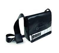 BRISA VW Collection Volkswagen Borsa a tracolla piccola in jeans e telone da camion Maggiolino Beetle design 28 x 23 x 17 cm (Jeans Beetle/Nero)