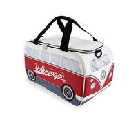 BRISA VW Collection - Volkswagen Borsa frigo, Borsa termica per alimenti, picnic, Campervan T1 Bus design (Rosso/Bianco/25L)