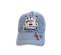 BRISA VW Collection Volkswagen Cappello in Cotone con Visiera e Fibbia in Metallo sul Retro, Baseball, Vintage, Maggiolino (Love That Bug/Blu)
