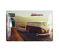 BRISA VW Collection Volkswagen Cartello in lamiera retrò Volkswagen per decorazione vintage, idea regalo in metallo con design Campervan T1 Bus (Highway 1/Colorato)