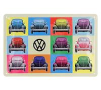 BRISA VW Collection Volkswagen Cartello in lamiera retrò Volkswagen per decorazione vintage, idea regalo in metallo con design Maggiolino Beetle (Multicolore)