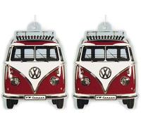 BRISA VW Collection - Volkswagen Deodorante per Auto Profumatore Fragranza Campervan T1 Bus design (Vaniglia/Rosso) (Confezione da 2)