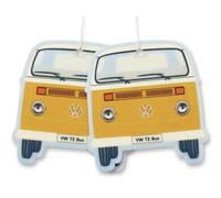 BRISA VW Collection - Volkswagen Deodorante per Auto Profumatore Fragranza Campervan T2 Bus design (Vaniglia/Arancione/Set di 2)