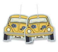 Brisa VW Collection Volkswagen Deodorante per Auto Profumatore Fragranza Maggiolino Beetle Design (Cocco/Giallo/Set di 2)