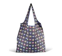 BRISA VW Collection - Volkswagen Hippie Bus T1 Camper Van Sacchetto della Spesa Pieghevole di Poliestere, Borsa a Spalla e a Mano Riutilizzabile, Shopper Bag per Viaggio/Idea Regalo