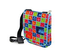 BRISA VW Collection Volkswagen piccola Borsa a tracolla in Neoprene Borsetta a spalla in formato orizzontale Campervan T1 Bus design (Surf/Multicolore)