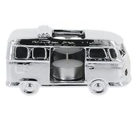 BRISA VW Collection - Volkswagen Portacandele in ceramica per la decorazione della tavola 1:22 Campervan T1 Bus design (Argento)