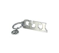 BRISA VW Collection - Volkswagen Portachiavi keyring vintage in metallo unisex, per chiavi/zaino/borsa/astuccio, design GTI (Lettere/Argento)