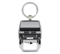 BRISA VW Collection - Volkswagen Portachiavi vintage in metallo con apribottiglie/cavatappi, per chiavi/zaino/borsa, Camper T5 Bus design (Fronte Bus/Nero)