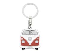 BRISA VW Collection - Volkswagen Portachiavi Vintage in Metallo smaltato, per Chiavi/Zaino/Borsa/Astuccio, Campervan Bus T1 Design (Fronte/Arancione)