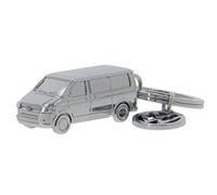 BRISA VW Collection - Volkswagen Portachiavi vintage in metallo smaltato, per chiavi/zaino/borsa, Bus T5/T6 design (Bus classico/Argento)