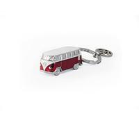 BRISA VW Collection - Volkswagen Portachiavi Vintage in Metallo smaltato, per Chiavi/Zaino/Borsa, Camper Bus T1 Design (Bus Classico/Rosso/Bianco)