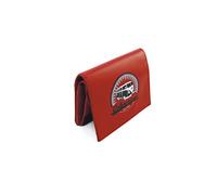 BRISA VW Collection - Volkswagen Portafoglio vintage Borsellino retrò in tela Tarpaulin Campervan T1 Bus (Vintage/Rosso)
