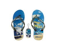 BRISA VW Collection Volkswagen Sandali Infradito Ciabatte Flipflop Campervan T1 Bus Design (Beachlife/Blu/Taglia S)