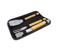 Brisa VW Collection - Volkswagen Set per Grigliata in Acciaio Inox: forchettone, pinze e Paletta, Campervan T1 Bus Design (Compresa Borsa per Il Trasporto)