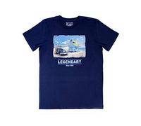 BRISA VW Collection - Volkswagen T-Shirt Unisex a Maniche Corte con Motivo Campervan T1 Bus in Cotone (Beachlife/Blu/Taglia M)