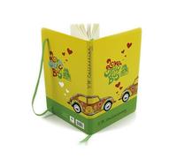 BRISA VW Collection Volkswagen Taccuino Diario Libro di scrittura, foderato in copertina rigida DIN A5 Maggiolino Beetle design (Flower Power/Giallo)