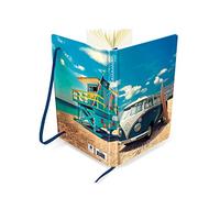 BRISA VW Collection Volkswagen Taccuino Diario Libro di scrittura, foderato in copertina rigida DIN A5 Campervan T1 Bus design (Beachlife/Multicolore)