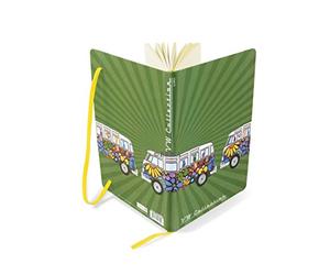 BRISA VW Collection Volkswagen Taccuino Diario Libro di scrittura, foderato in copertina rigida DIN A5 Campervan T1 Bus design (Love Bus/Verde)