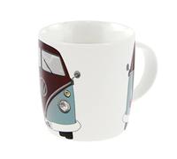 BRISA VW Collection - Volkswagen tazza in Ceramica da tè, caffè, latte, cappuccino, Campervan T1 Bus design 370ml (Fronte/Azzurro & Marrone)
