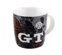 BRISA VW Collection Volkswagen tazza in Ceramica da tè, caffè, latte, cappuccino, GTI design (370 ml/GTI Fronte/Nero)