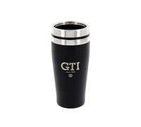 BRISA VW Collection - Volkswagen Tazza Termica di Acciaio Inossidabile con Rivestimento in Polvere, Termos da Viaggio con Base Antiscivolo in Design GTI (Doppia parete/450ml/Nero)