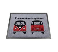 BRISA VW Collection - Volkswagen zerbino Vintage Antiscivolo e Assorbente, per Ingresso, da Interno/Esterno, Camper T1 Bus Design (Grigio/70x50cm)