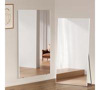 Brisafe Specchio intero incassabile 110 x 190 cm in nanomateriale - Specchio da parete sovradimensionato ultra leggero per la casa, la palestra, lo studio o il guardaroba, bianco