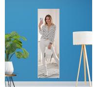 brisafe Specchio intero infrangibile e moderno, 160 x 50 cm, telaio sottile in alluminio argento, specchio da appoggio infrangibile e leggero, specchio da parete da appendere