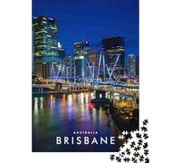 Brisbane Skyline Puzzle 1000 Pezzi per Adulti Luci Notturne Gioco di Puzzle 1000 Pezzi Relax Casa Regalo 70x50cm/1000pcs