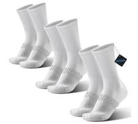 BRISIRA CoolMax Calze Ciclismo Estivi - Compressione Graduata Sportive, Traspiranti Anti-Vesciche & Anti-Odori - 3 Paia Calzini Uomo/Donna per Corsa MTB Trekking (Bianche, Nere, Blu) - Talla 35-51