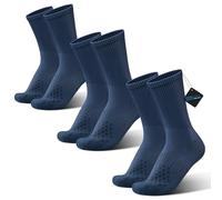 BRISIRA CoolMax Calze Ciclismo Estivi - Compressione Graduata Sportive, Traspiranti Anti-Vesciche & Anti-Odori - 3 Paia Calzini Uomo/Donna per Corsa MTB Trekking (Bianche, Nere, Blu) - Talla 35-51