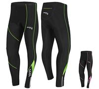 Brisk Bike Ladies Cycling Tights Padded Winter Thermal Pants And Trouser (IT, Testo, L, Regular, Regular, Negro/Verde)